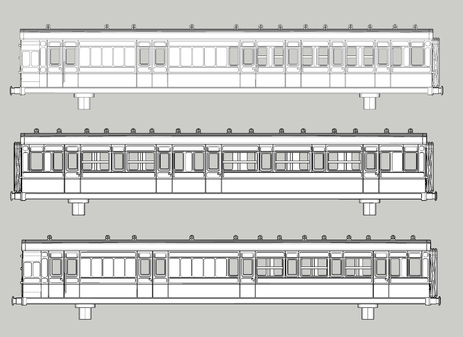 (image for) LSWR Panelled Corridor Coach Bundle - 3-Set