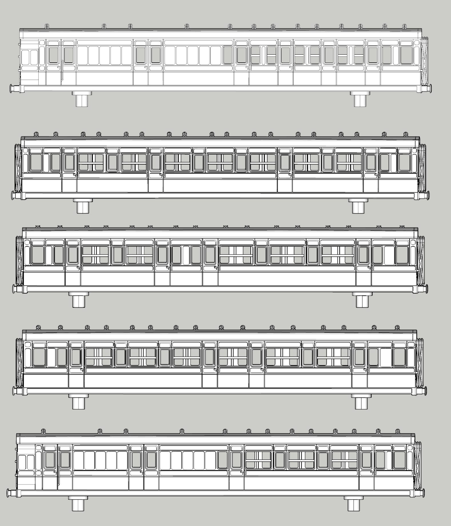 (image for) LSWR Panelled Corridor Coach Bundle - 5-Set