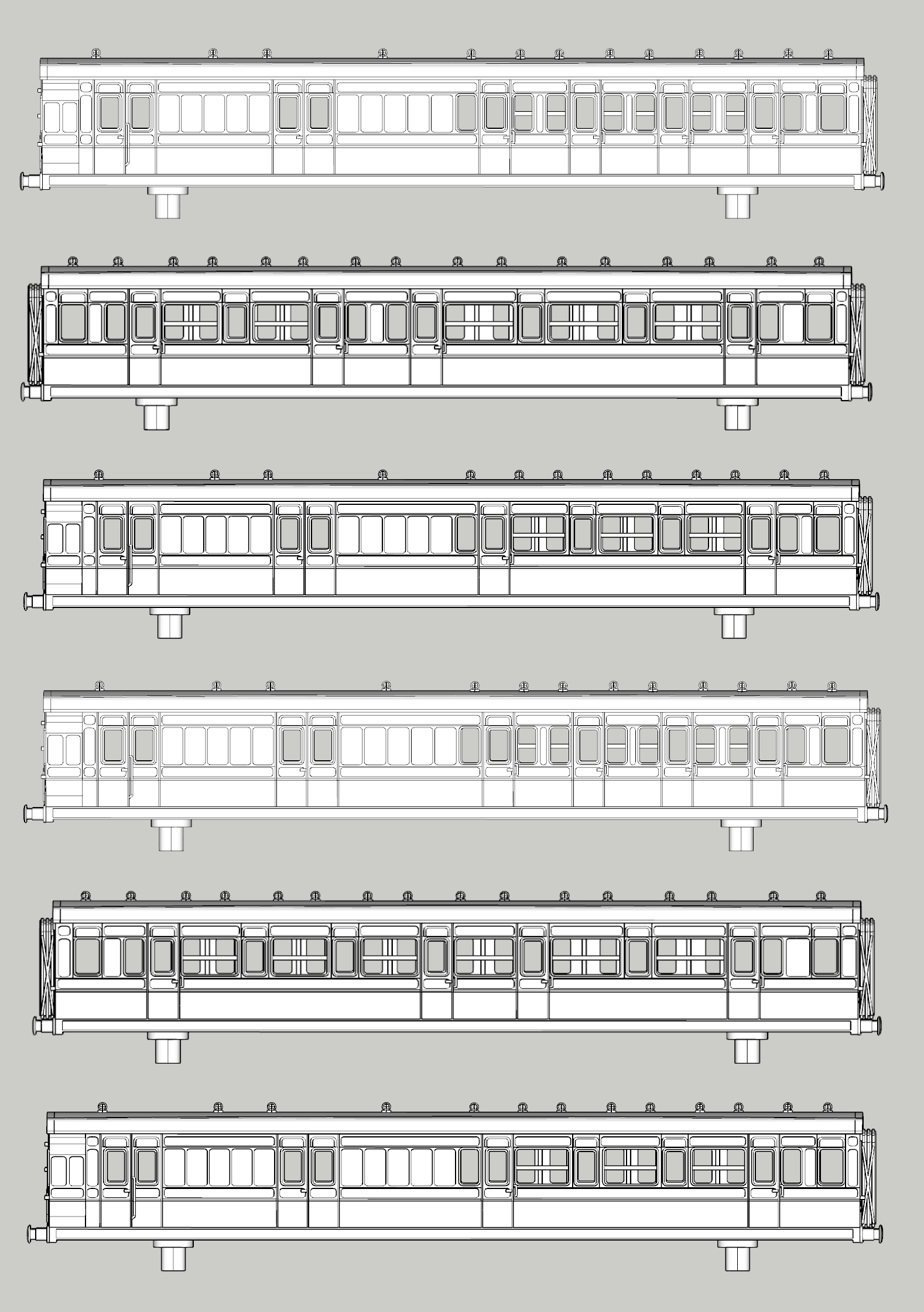 (image for) LSWR Panelled Corridor Coach Bundle - 6-Set