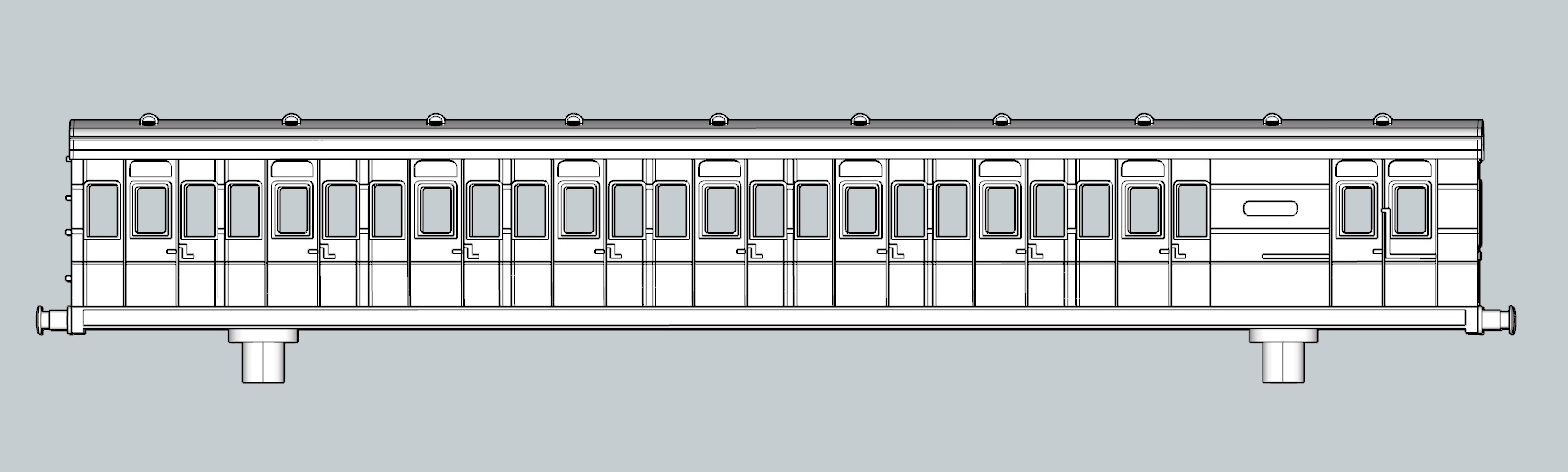 (image for) (N) SECR Birdcage 60ft 8 cmpt Brake Third - d161