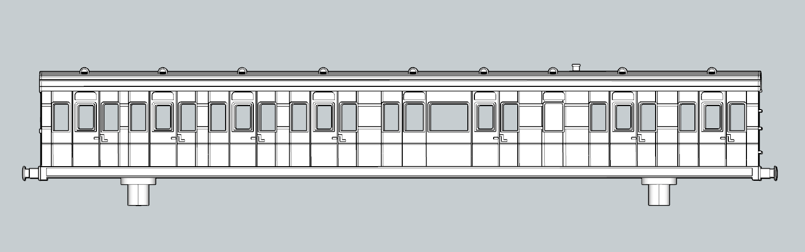 (image for) (N) SECR Birdcage 60ft 7 cmpt Compo/Saloon Lav - d316 - Steel Type